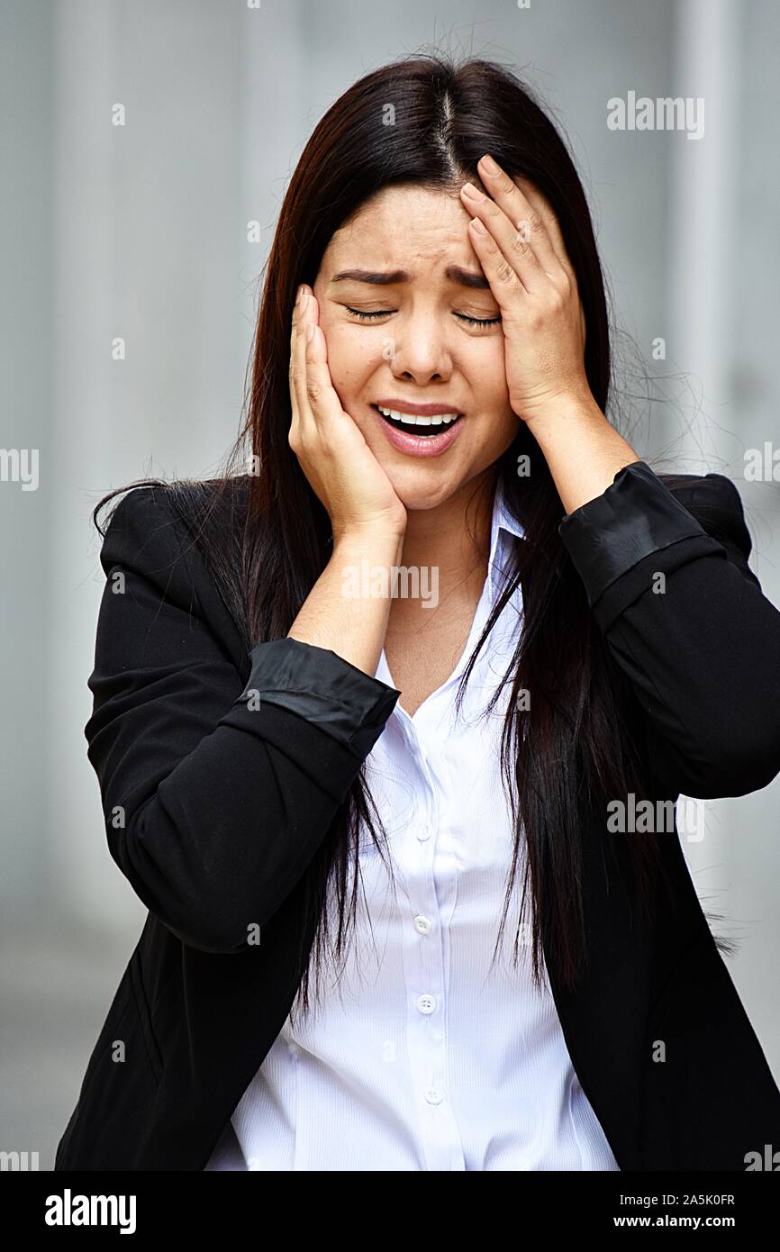 Tearful Minority Business Woman Wearing Suit Stock Photo - Alamy
