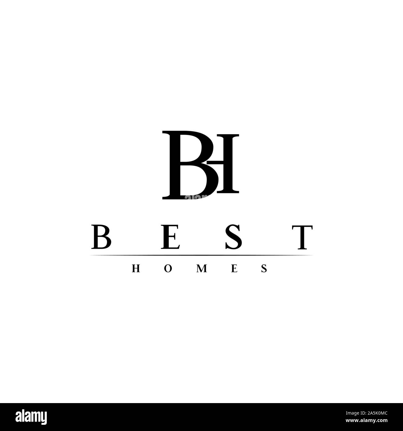 B,H letters vector logo. BH letters emblem Stock Vector