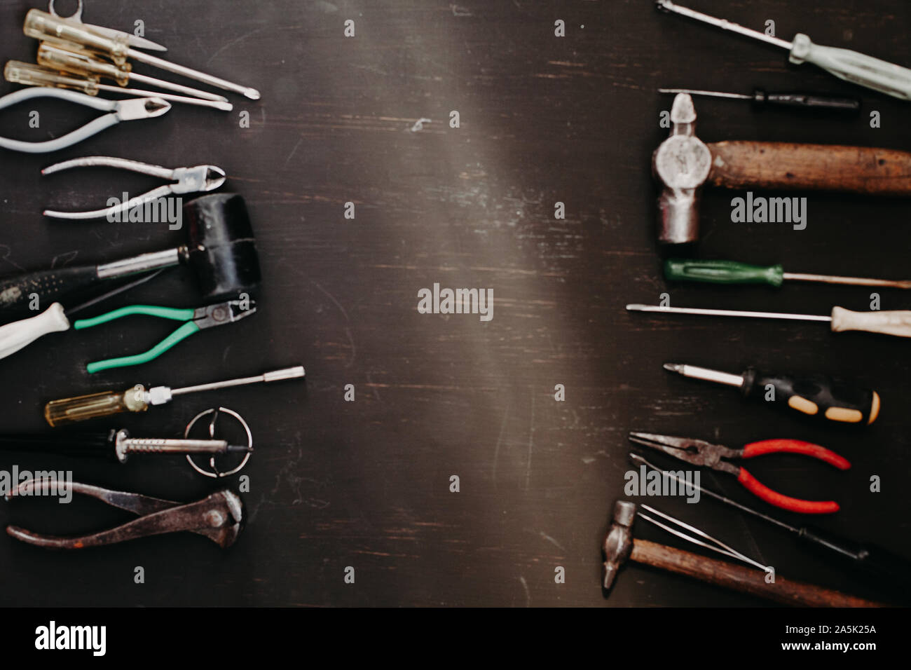 different tools for repair and construction work Stock Photo