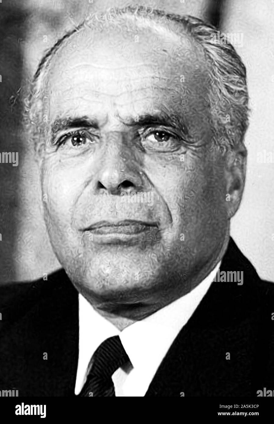 President Habib Bourguiba of Tunisia Portrait / Portrait du président tunisien Habib Bourguiba ca. 1960s Stock Photo