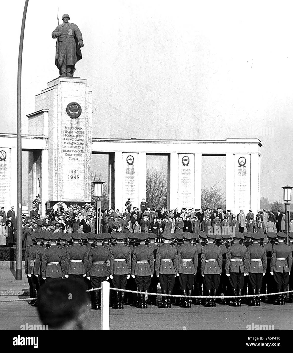 11/7/1962 - Honor Guard at a Russian War Memorial with Wreath Ceremony Stock Photo