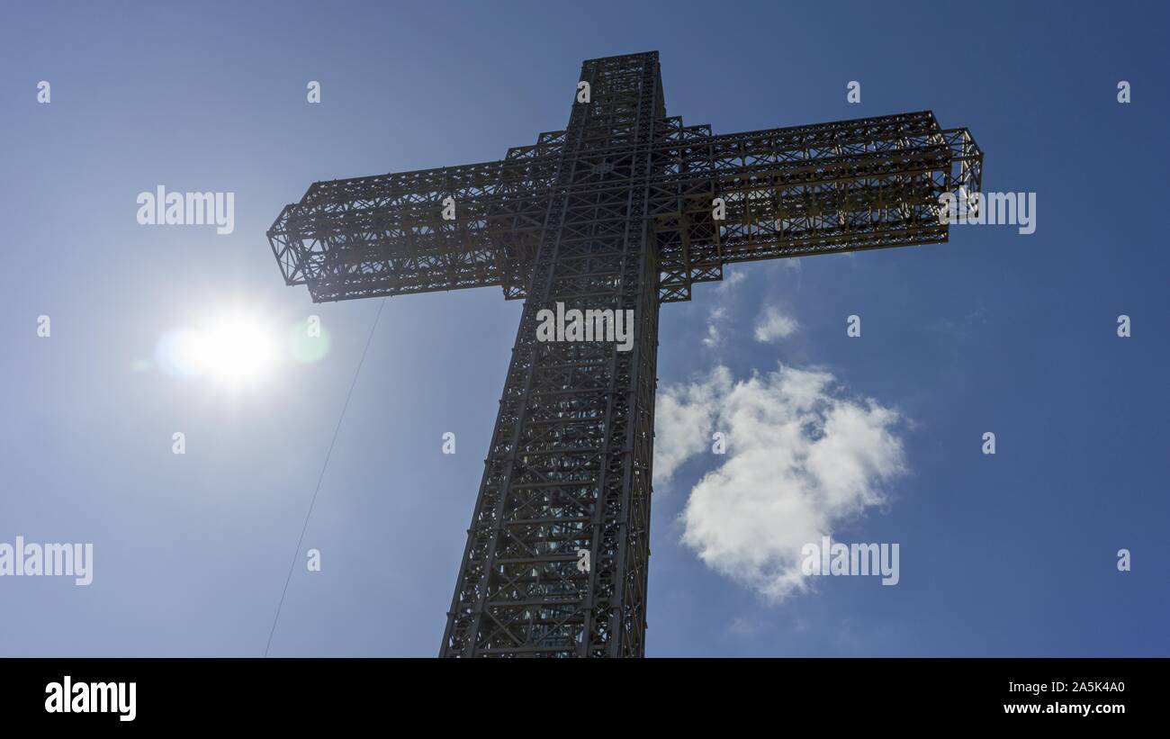 metal millennium cross in skopje in northern macedonia Stock Photo - Alamy