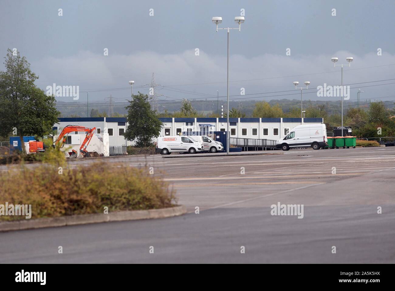 Ebbsfleet International Car Park B at Ebbsfleet International Station which is under going work as part of the Government's preparations for a no-deal Stock Photo