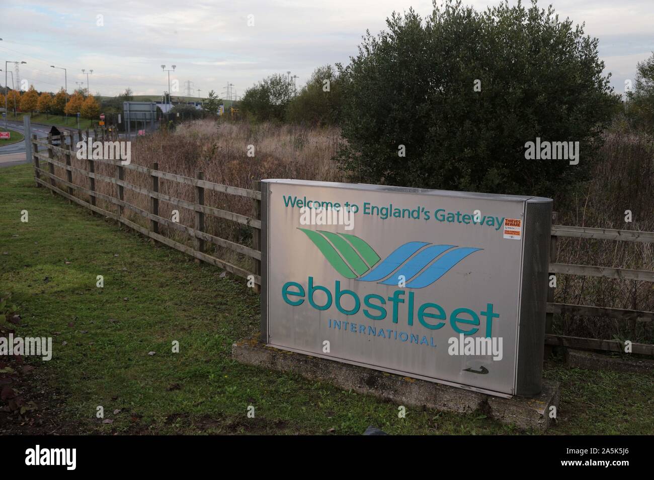 Ebbsfleet International Car Park B at Ebbsfleet International Station which is under going work as part of the Government's preparations for a no-deal Stock Photo