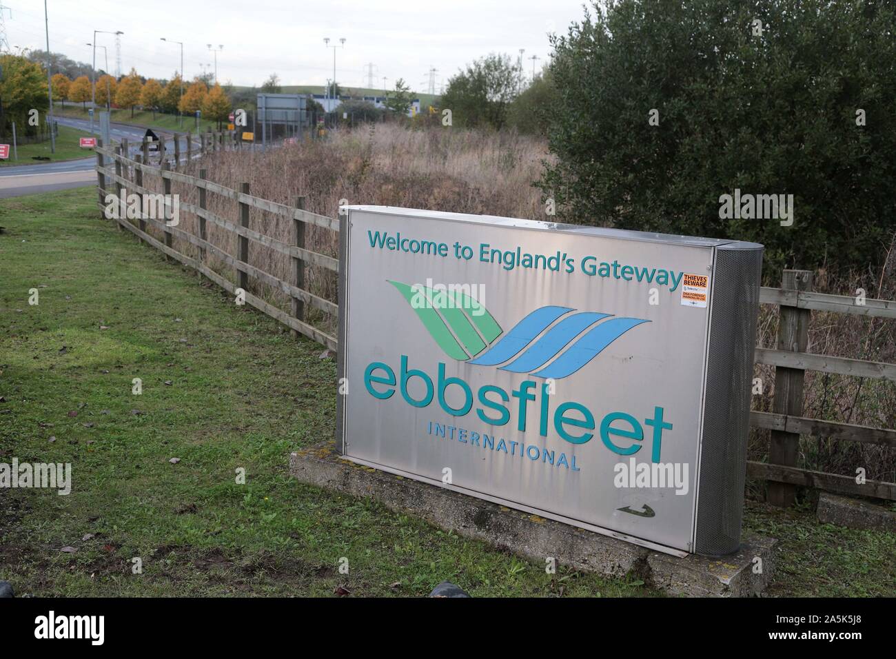 Ebbsfleet International Car Park B at Ebbsfleet International Station which is under going work as part of the Government's preparations for a no-deal Stock Photo