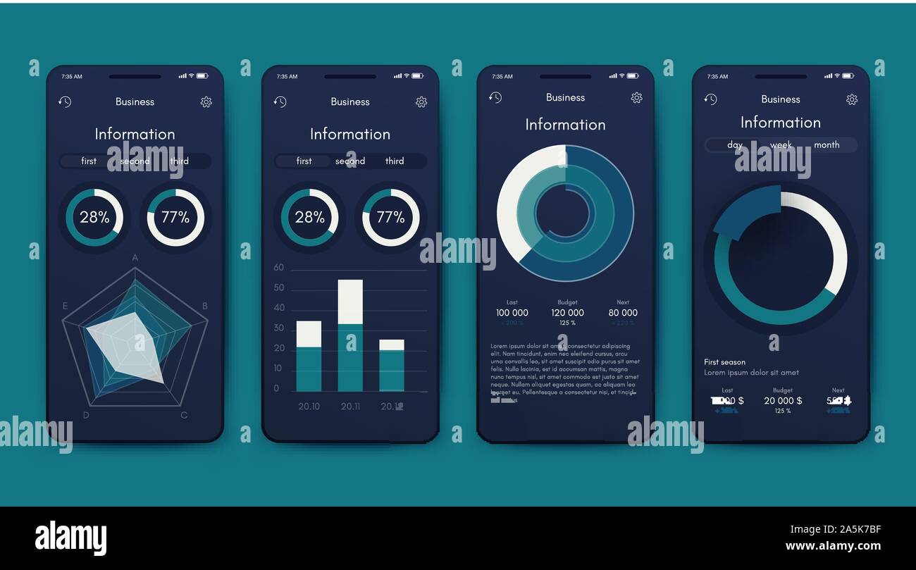 Different UI, UX, GUI screens and flat web icons for mobile apps ...