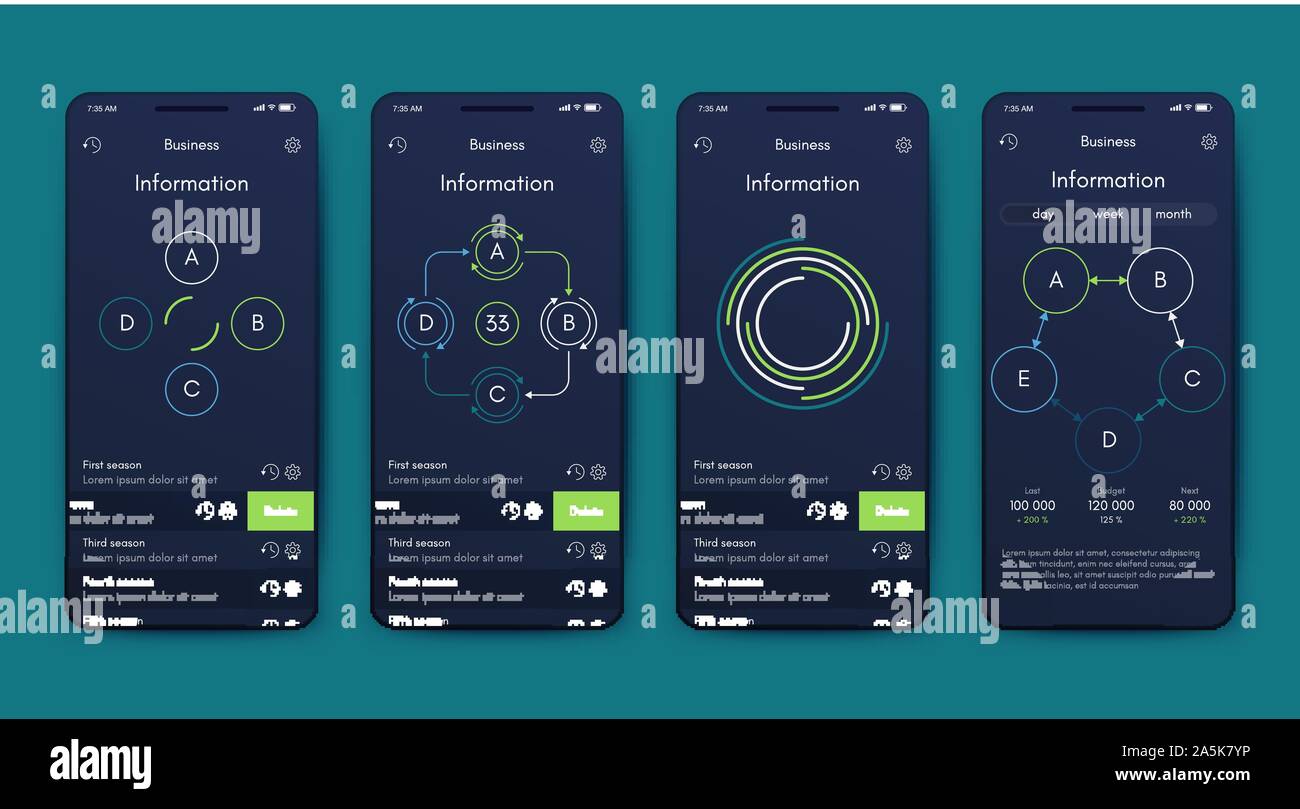 Different UI, UX, GUI screens and flat web icons for mobile apps ...