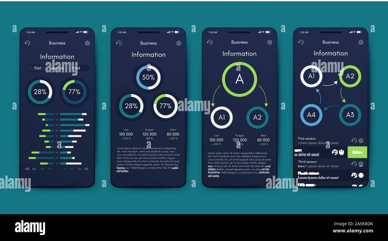 Different UI, UX, GUI screens and flat web icons for mobile apps ...