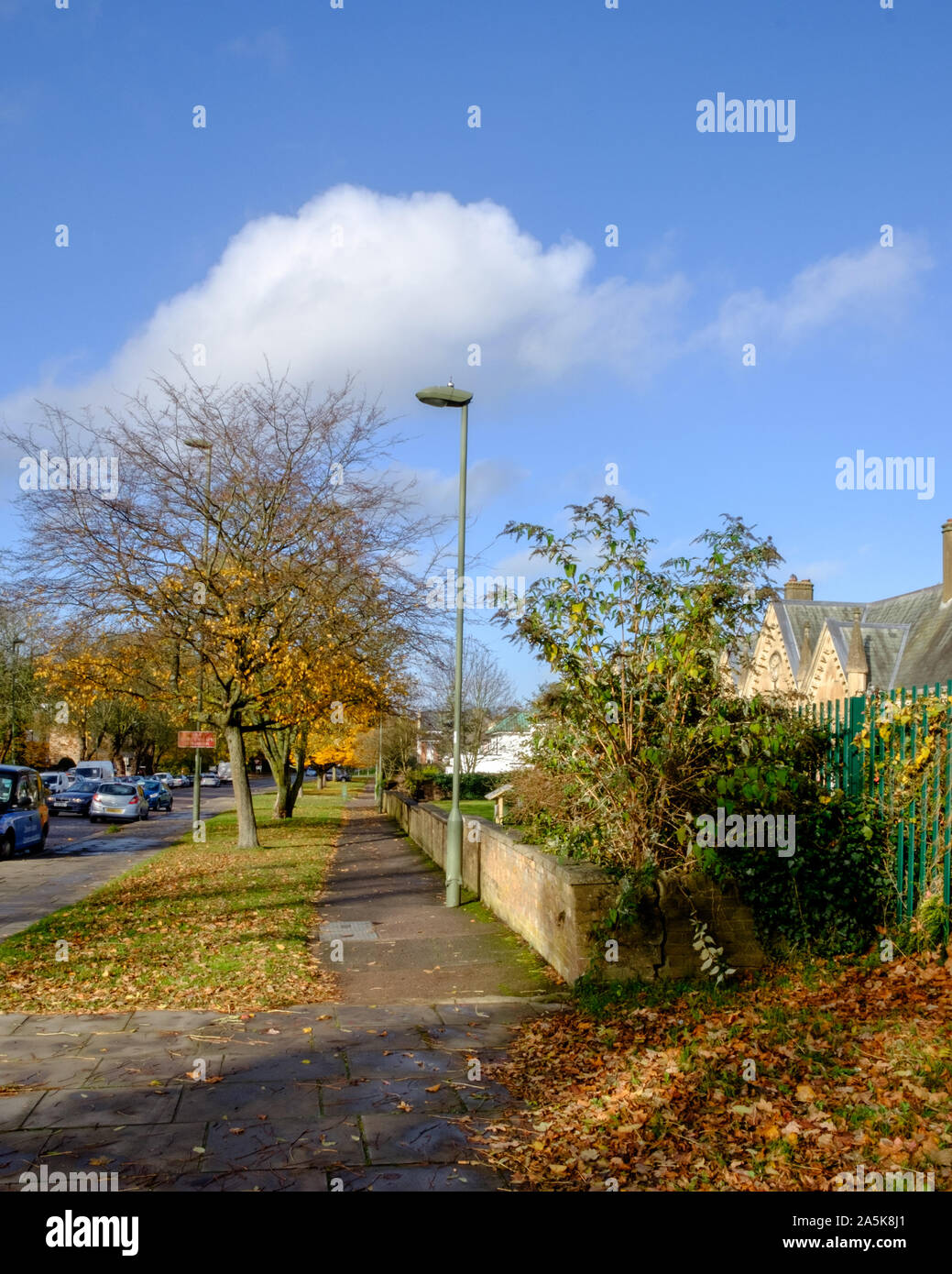 Looking North on the A5 Edgware High Street at Stonegrove during Autumn