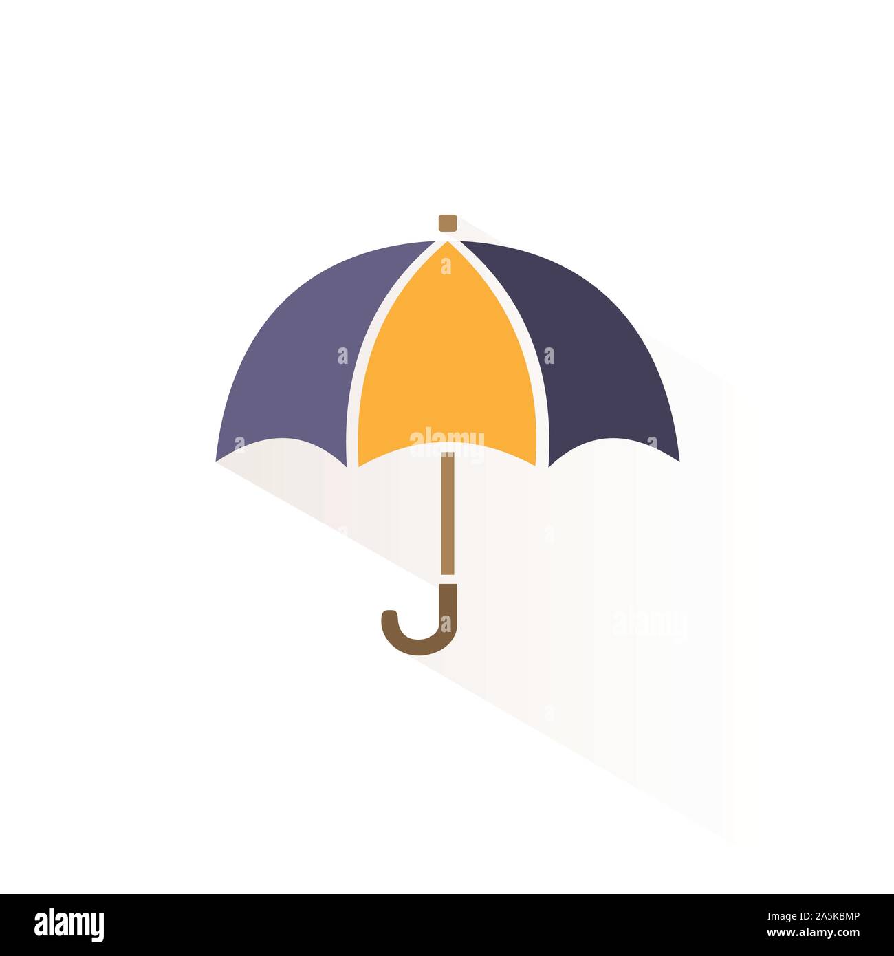 Umbrella color icon with shadow. Flat vector illustration Stock Vector