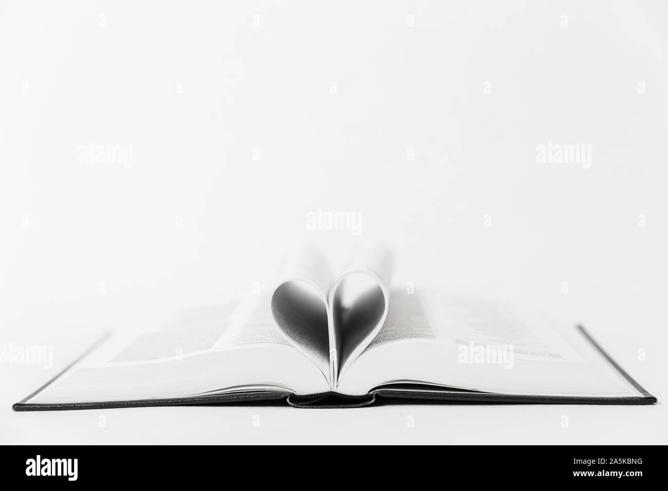 An open book on a table. Stock Photo