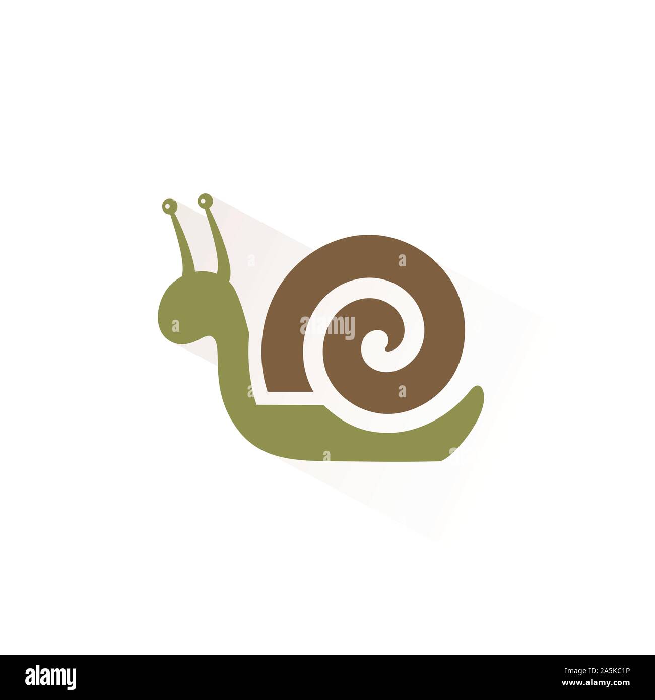 Snail color icon with shadow. Flat vector illustration Stock Vector