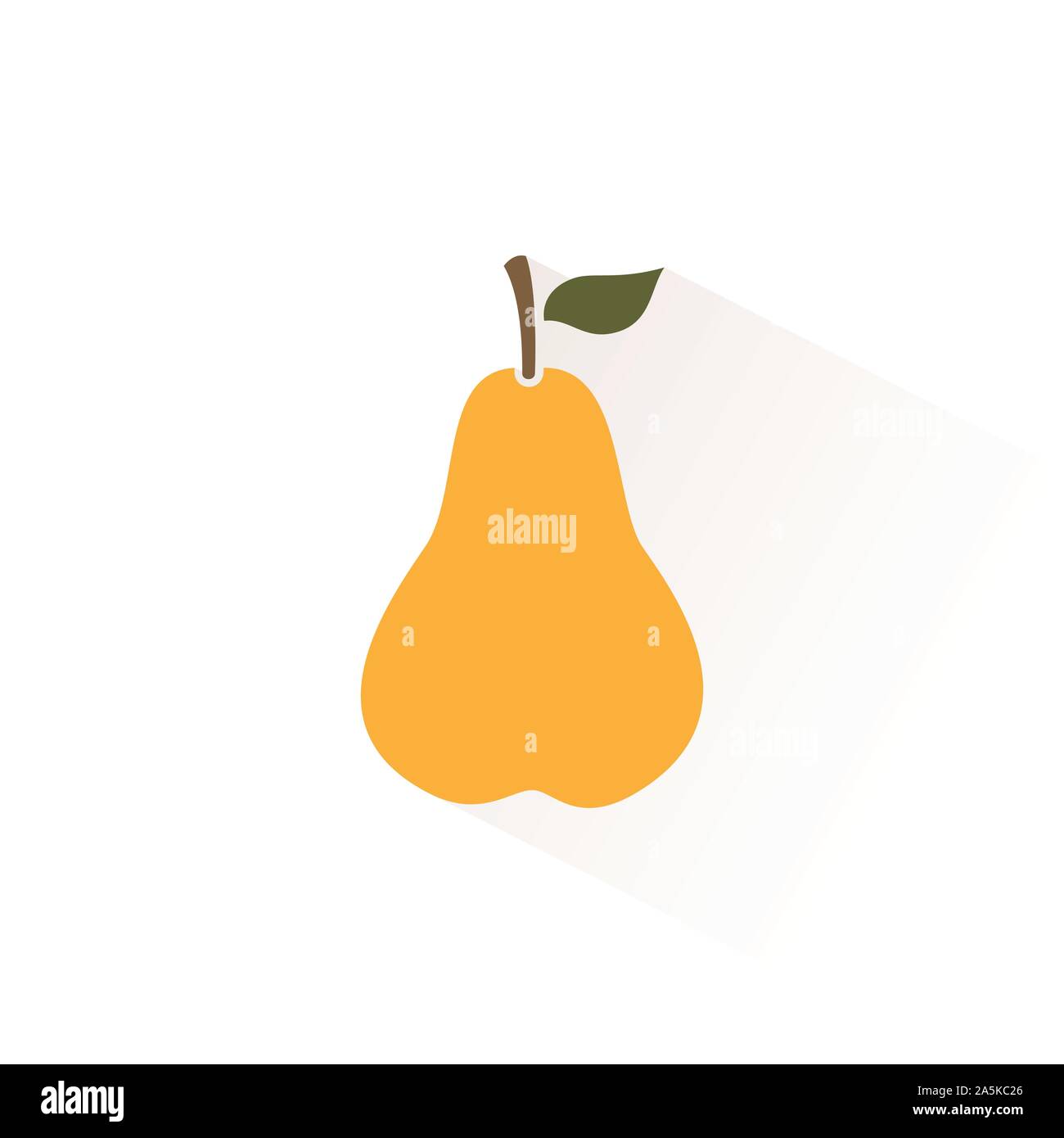 Yellow pear color icon with shadow. Flat vector illustration Stock ...