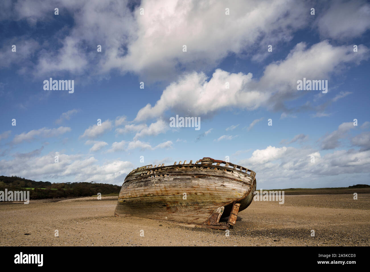 Shipwreck at Dulas Bay, near Amlwch on Angelsey, North Wales Stock