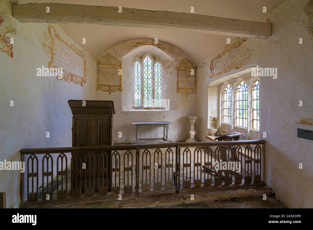The Old Chancel near Leigh in Wiltshire - a small part of a larger church left after the main building was moved a mile away in 1896 Stock Photo