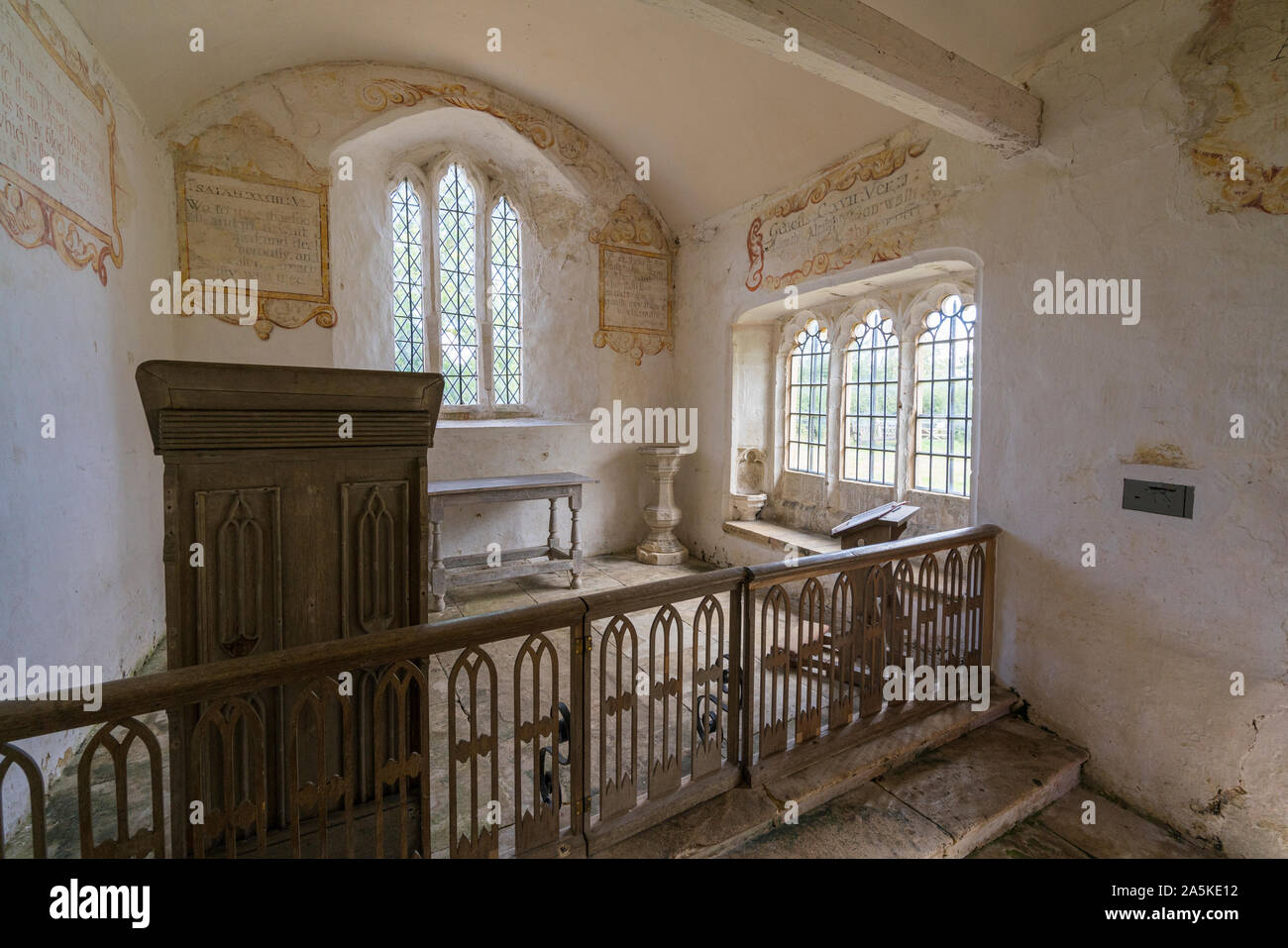 The Old Chancel near Leigh in Wiltshire - a small part of a larger church left after the main building was moved a mile away in 1896 Stock Photo