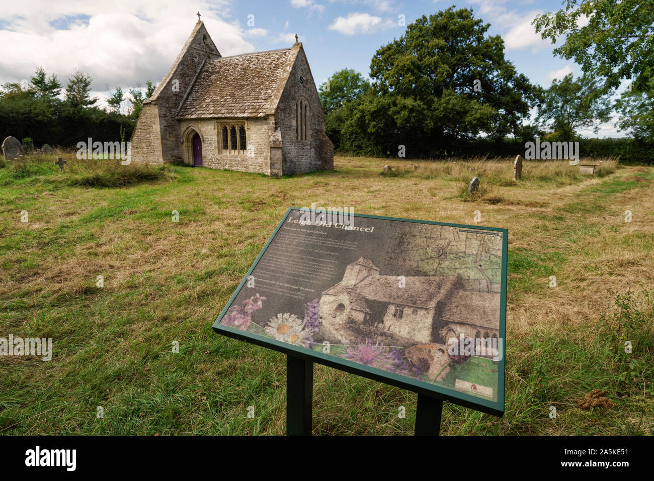 The Old Chancel near Leigh in Wiltshire - a small part of a larger church left after the main building was moved a mile away in 1896 Stock Photo