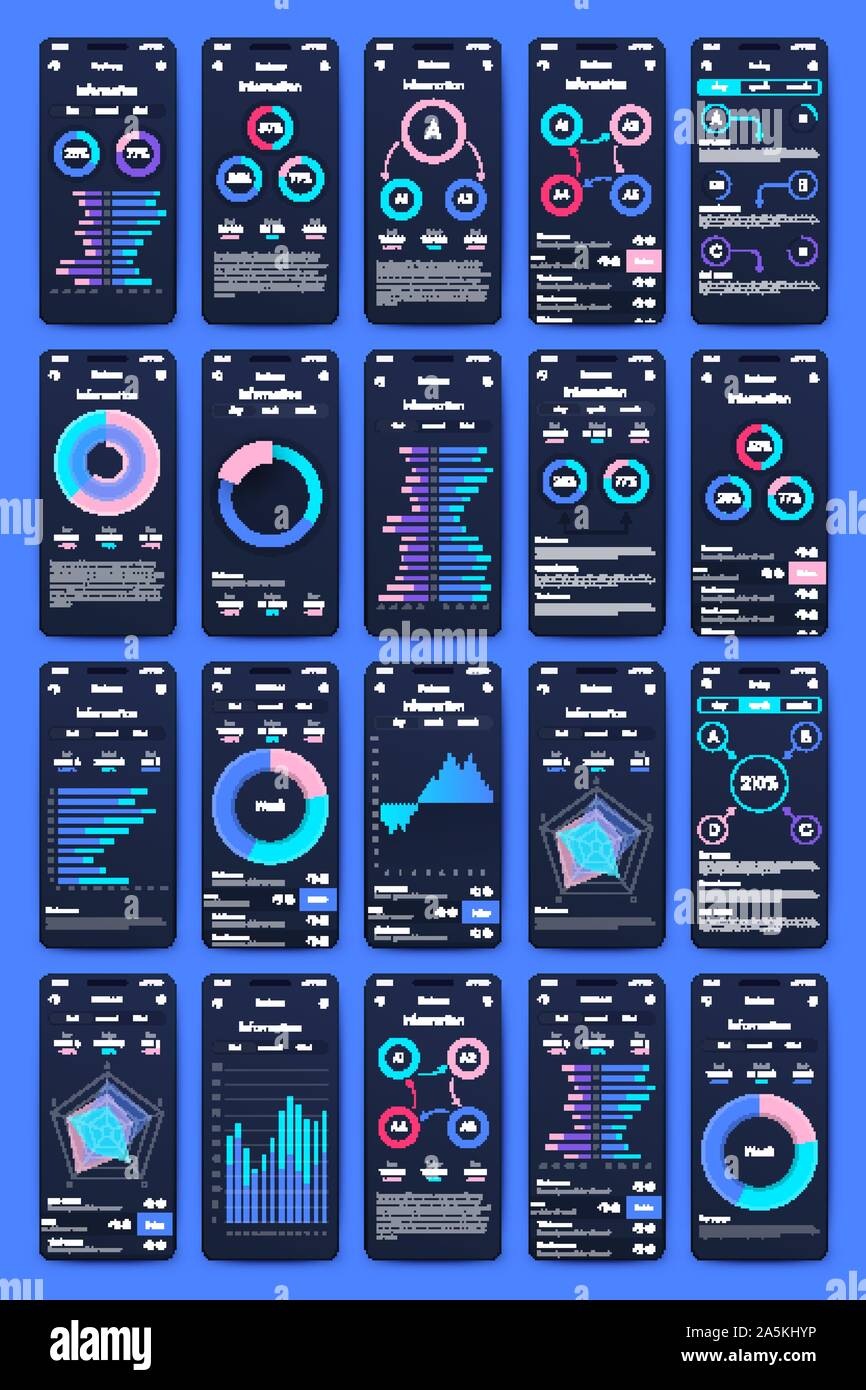 Different UI, UX, GUI screens and flat web icons for mobile apps ...