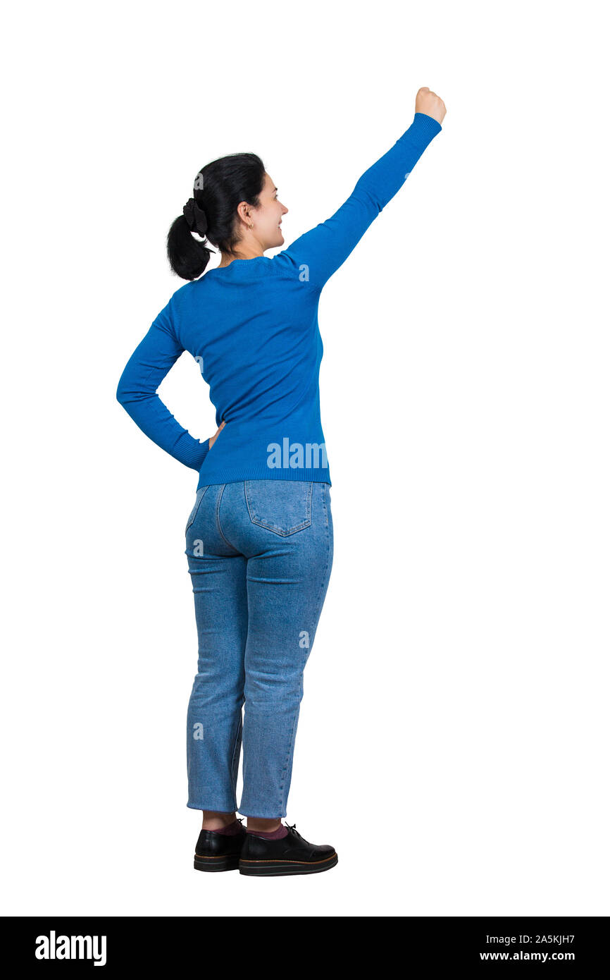Female raising Cut Out Stock Images & Pictures - Alamy