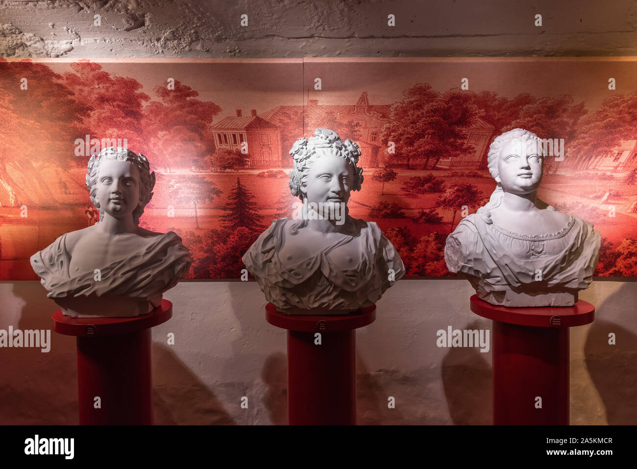 Roman Goddesses busts, Peter the Great House Museum, Tallinn, Estonia Stock Photo