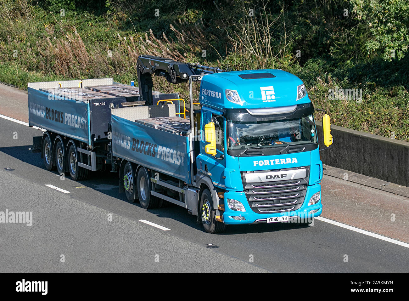 Blue Forterra Haulage delivery trucks, haulage, lorry, bricks, blocks