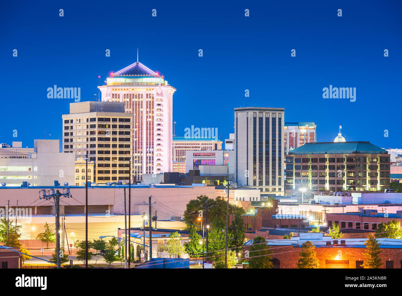 Montgomery, Alabama, USA downtown skyline at twilight Stock Photo Alamy