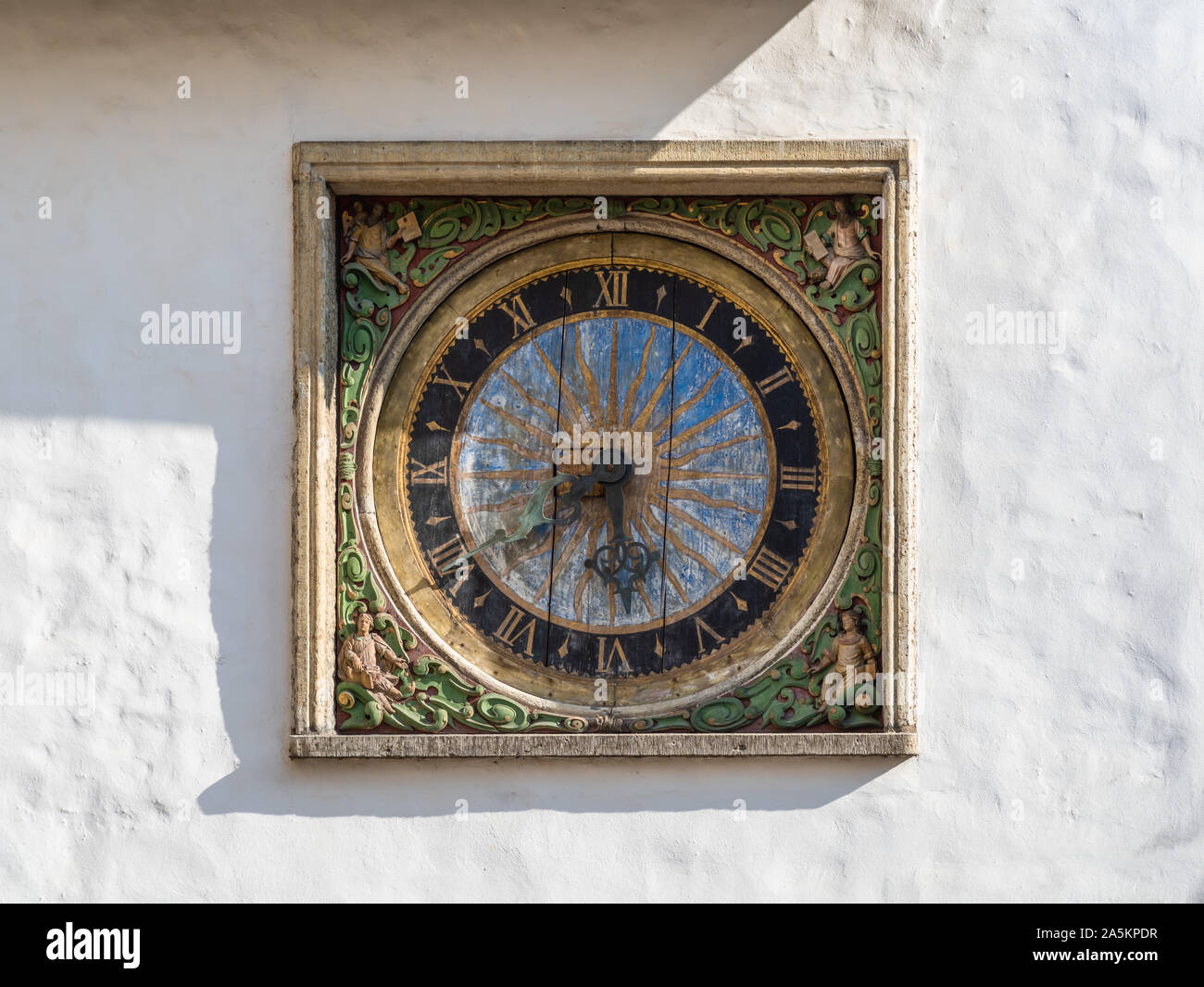 Artful Clock, Church of the Holy Spirit, Tallinn, Estonia Stock Photo