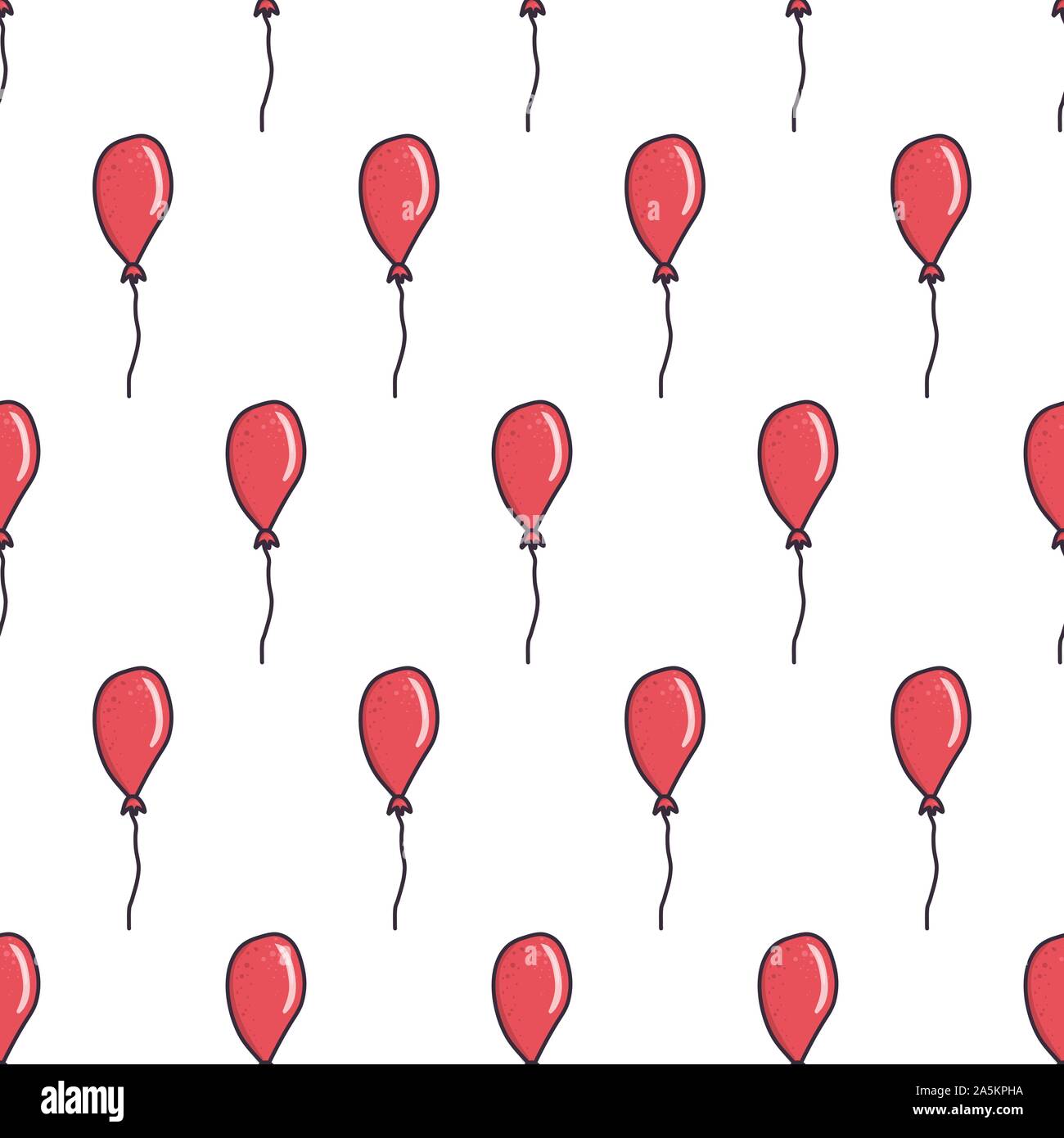 Vintage red balloon seamless pattern for print,celebration design, fabric  texture, wrapping paper. Holiday vector decoration Stock Vector Image & Art  - Alamy