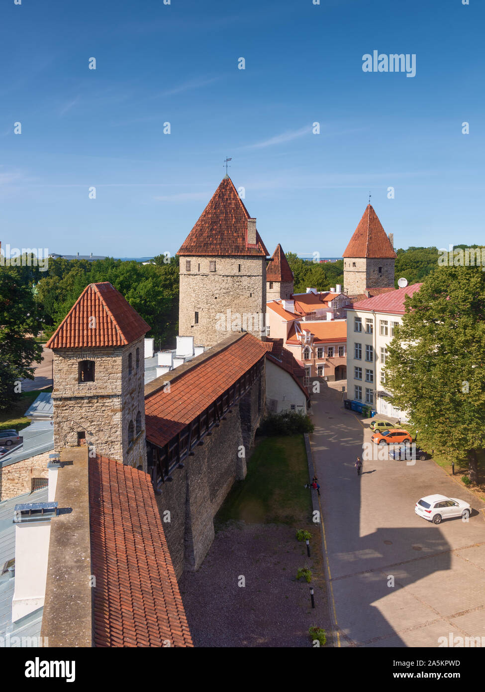 Nunna, Sauna and Kuldjala towers, Tallinn, Estonia Stock Photo