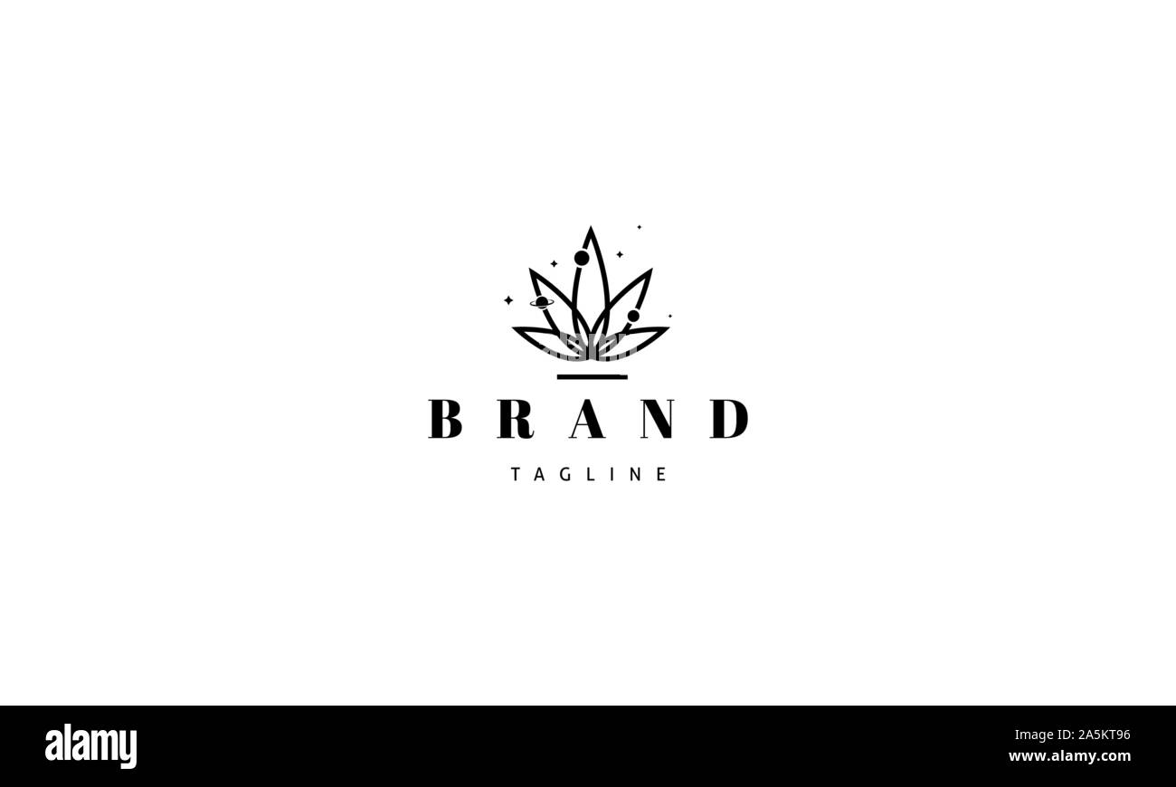 Vector logo on which an abstract image of cannabis leaves in the form ...