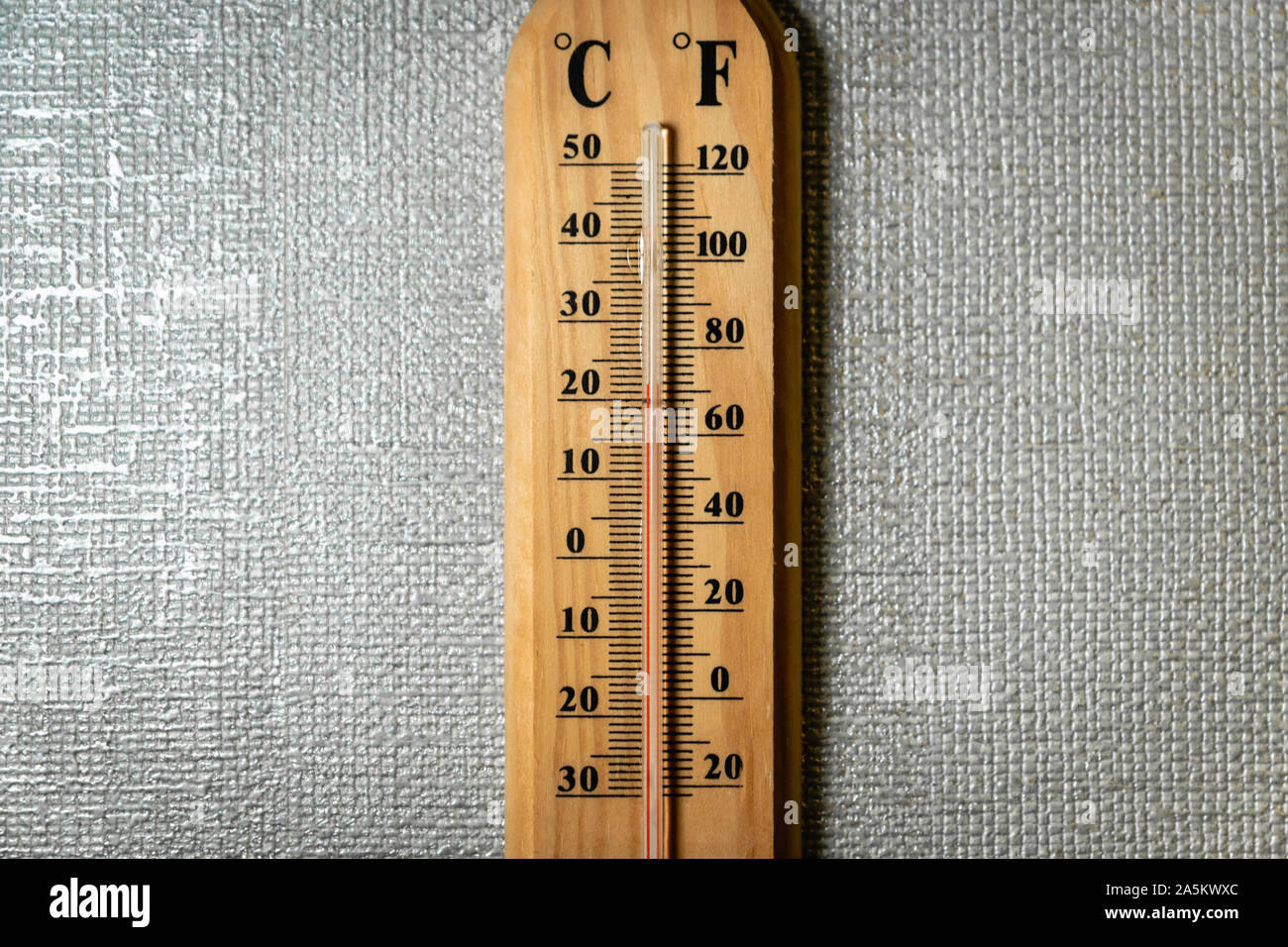 A Large Wall-mounted Mercury Temperature Gauge Stock Image - Image of heat,  meteorology: 59464323