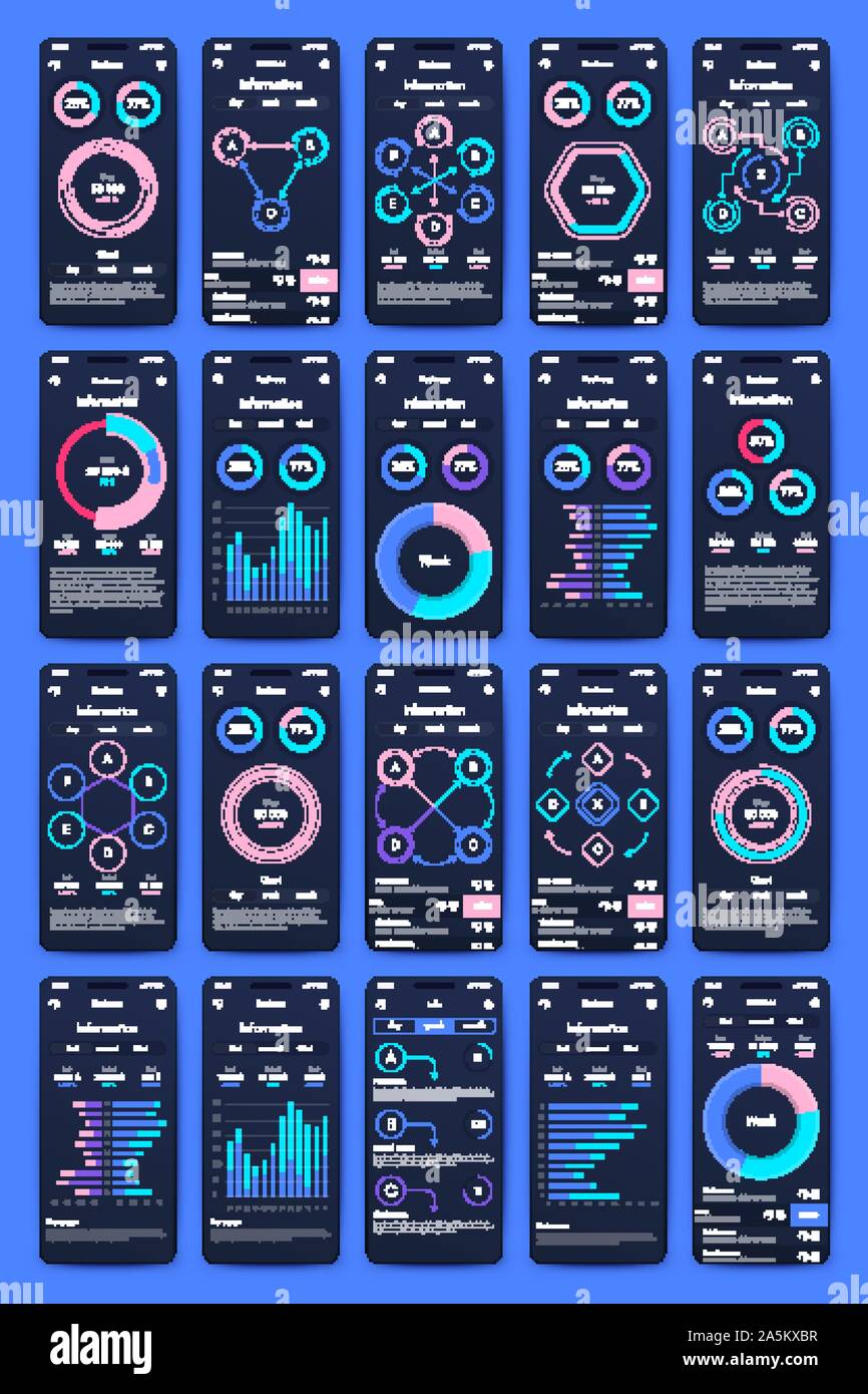 Different UI, UX, GUI screens and flat web icons for mobile apps ...