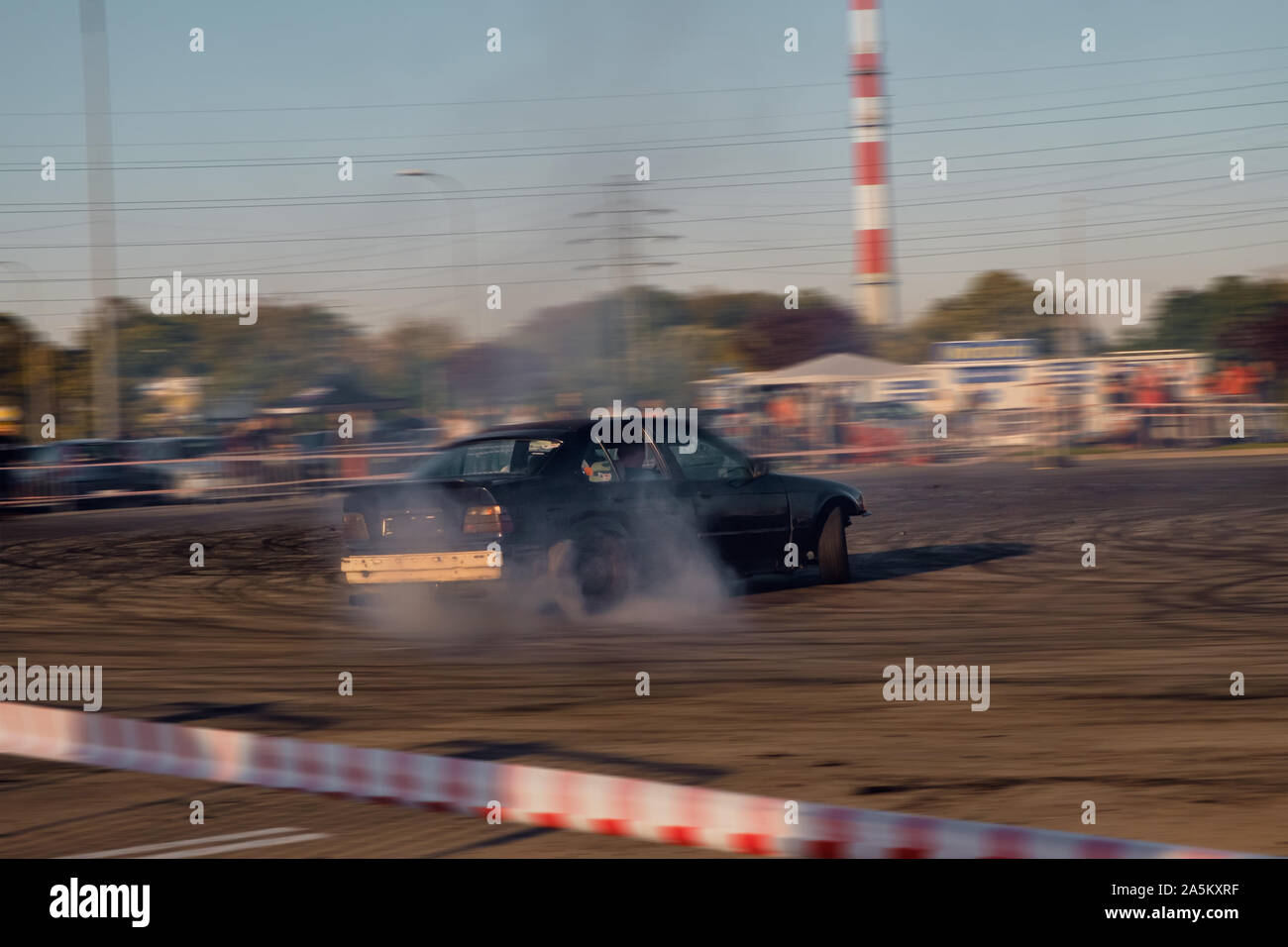 Car drifting, Blurred of image diffusion race drift car Stock Photo