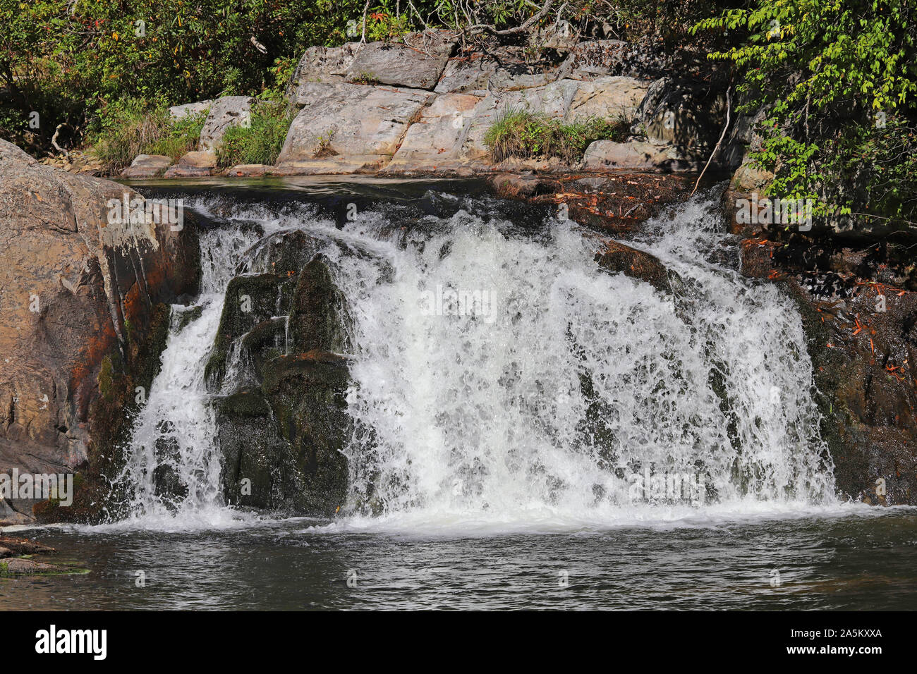 Upper falls at Linville Falls in the Blue Ridge Mountains of North