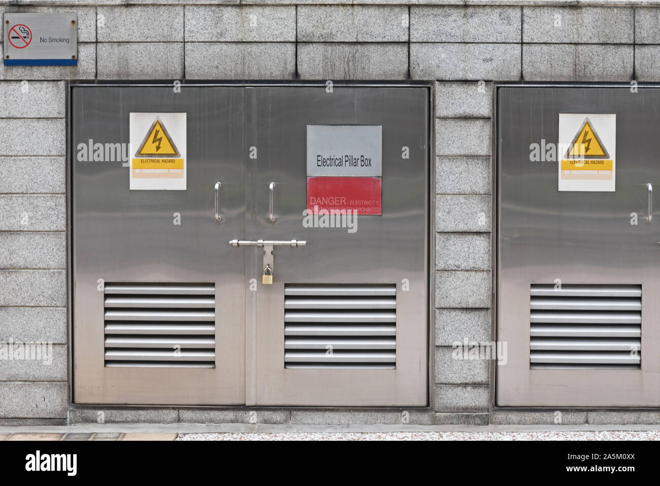 Closed Doors at Electric Power Box Electrical Hazard Stock Photo Alamy