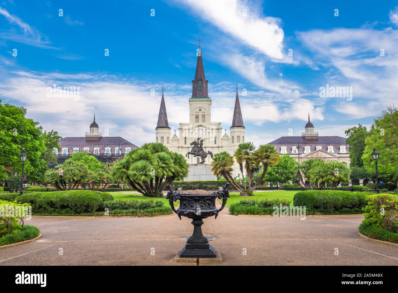 New Orleans, Louisiana, USA at Jackson Square and St. Louis Cathedral in the morning. Stock Photo
