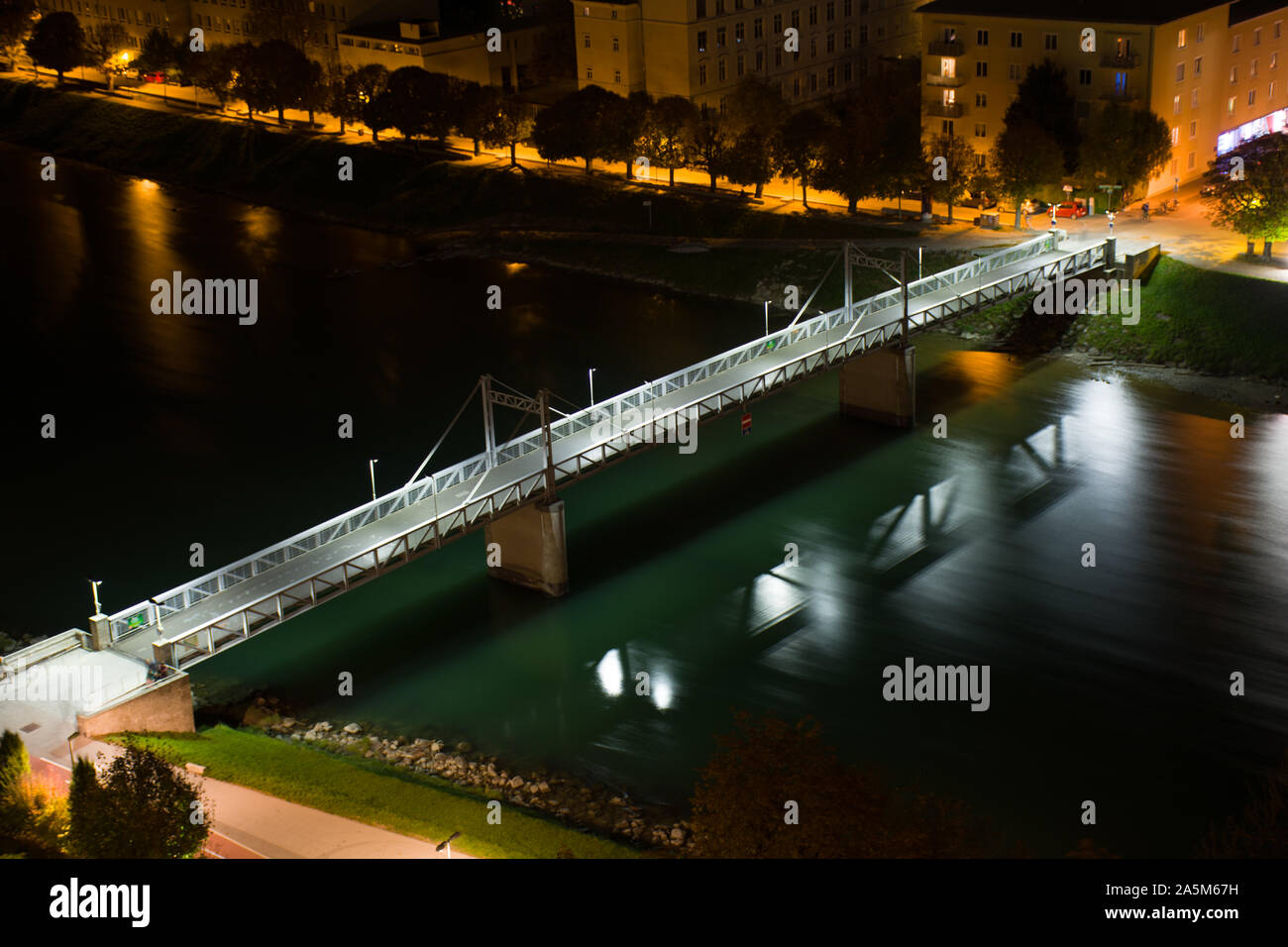 Müllner Steg at night Stock Photo