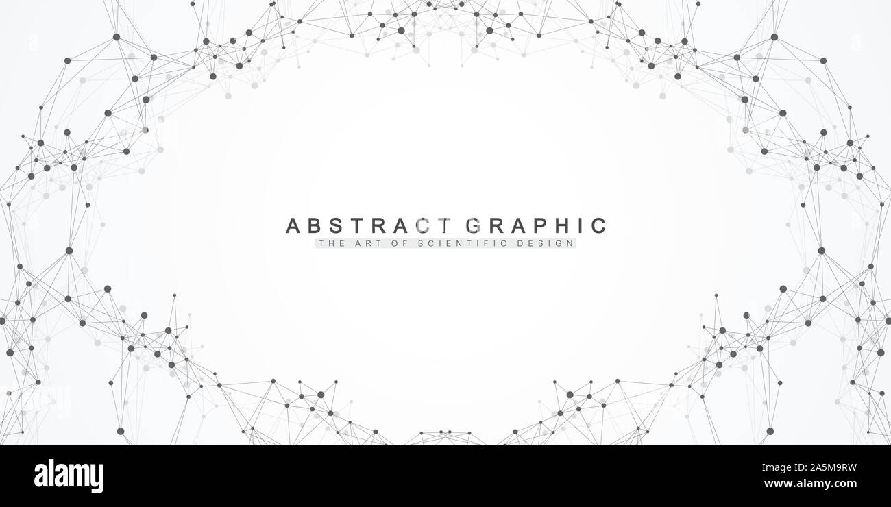 Big data visualization. Geometric abstract background visual information complexity. Futuristic infographics design. Technology background with Stock Vector