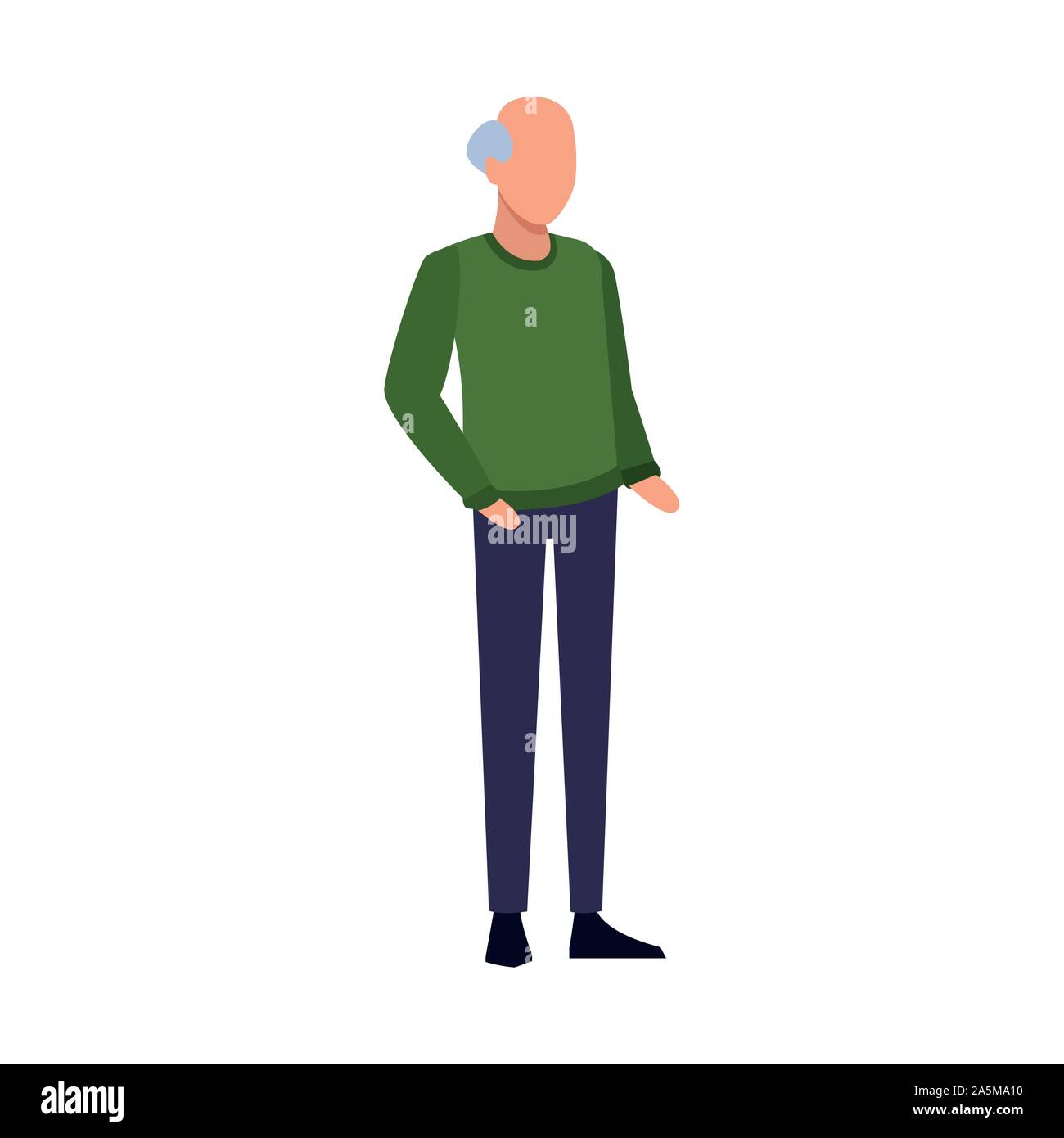 avatar old man icon, flat design Stock Vector