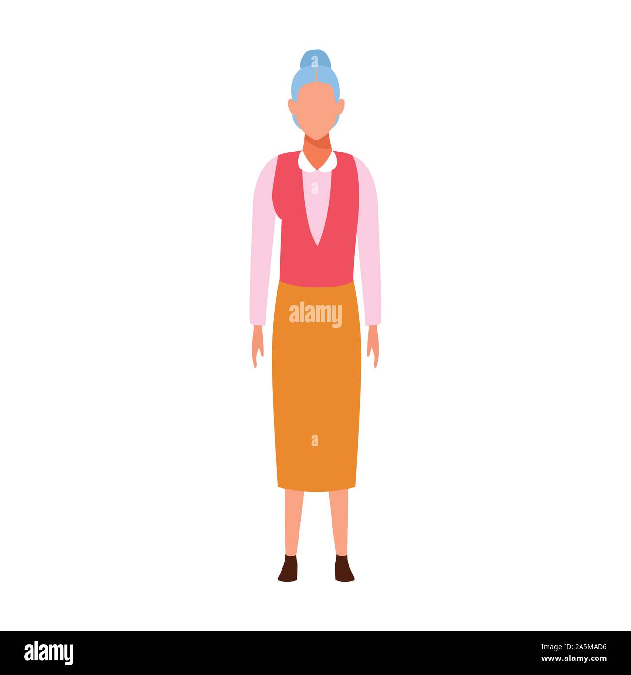 avatar old woman standing icon Stock Vector