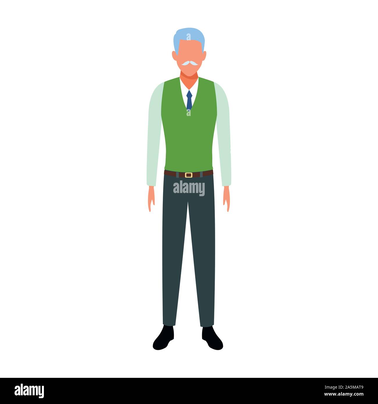 avatar old man icon, flat design Stock Vector