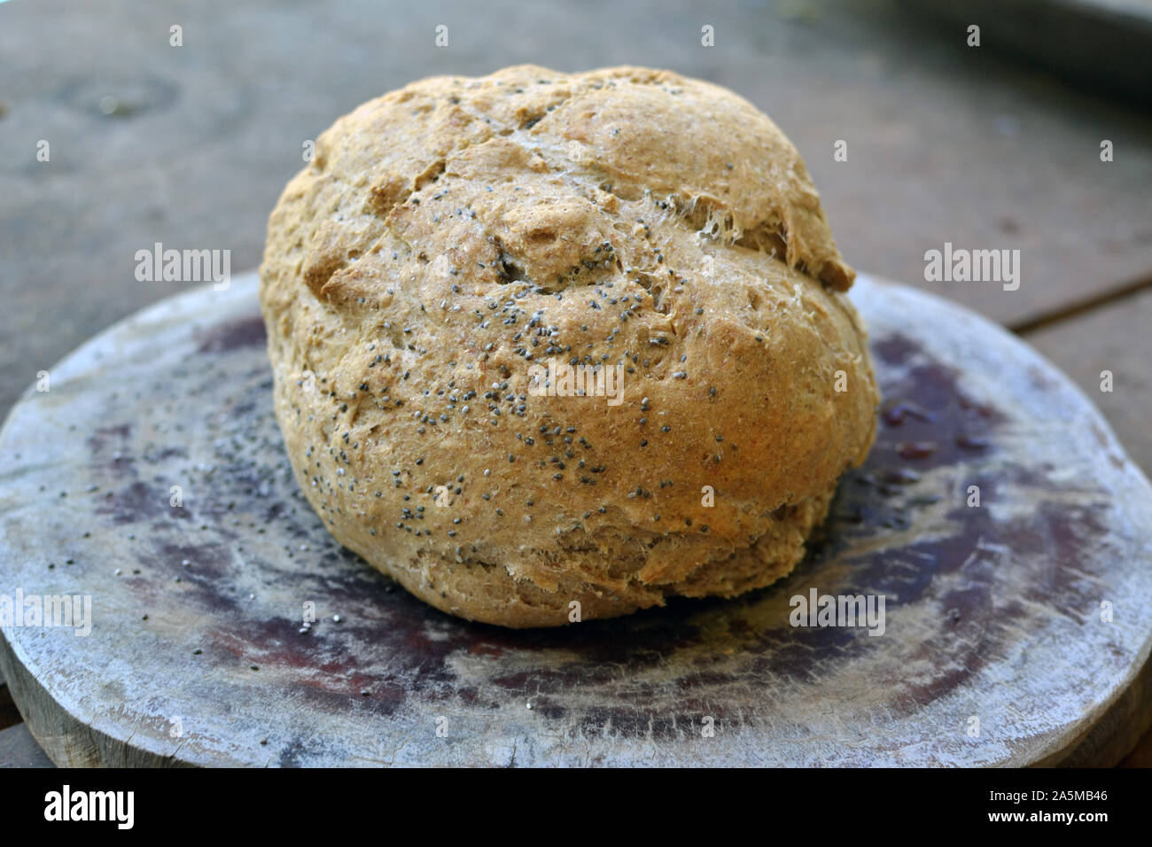delicious and healthy homemade integral bread. Stock Photo