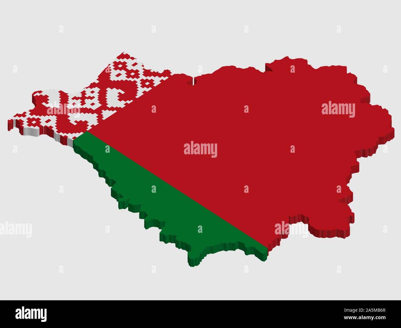 Belarus Map Flag 3D Vector illustration eps 10. Stock Vector
