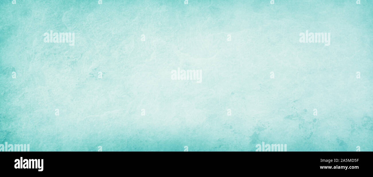Abstract pastel blue green background with soft white center and darker marbled grainy border with old vintage grunge texture Stock Photo