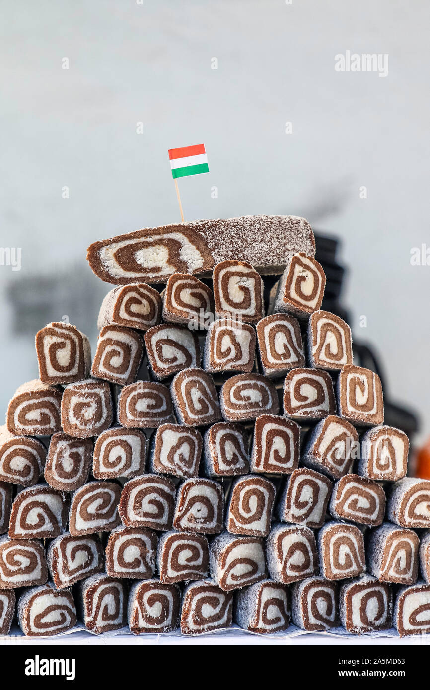 Hungarian coconut, chocolate roll - Oct, 20 2019 - Budapest, Hungary -  Credit Ilona Barna BIPHOTONEWS, Alamy Stock Photo - Alamy
