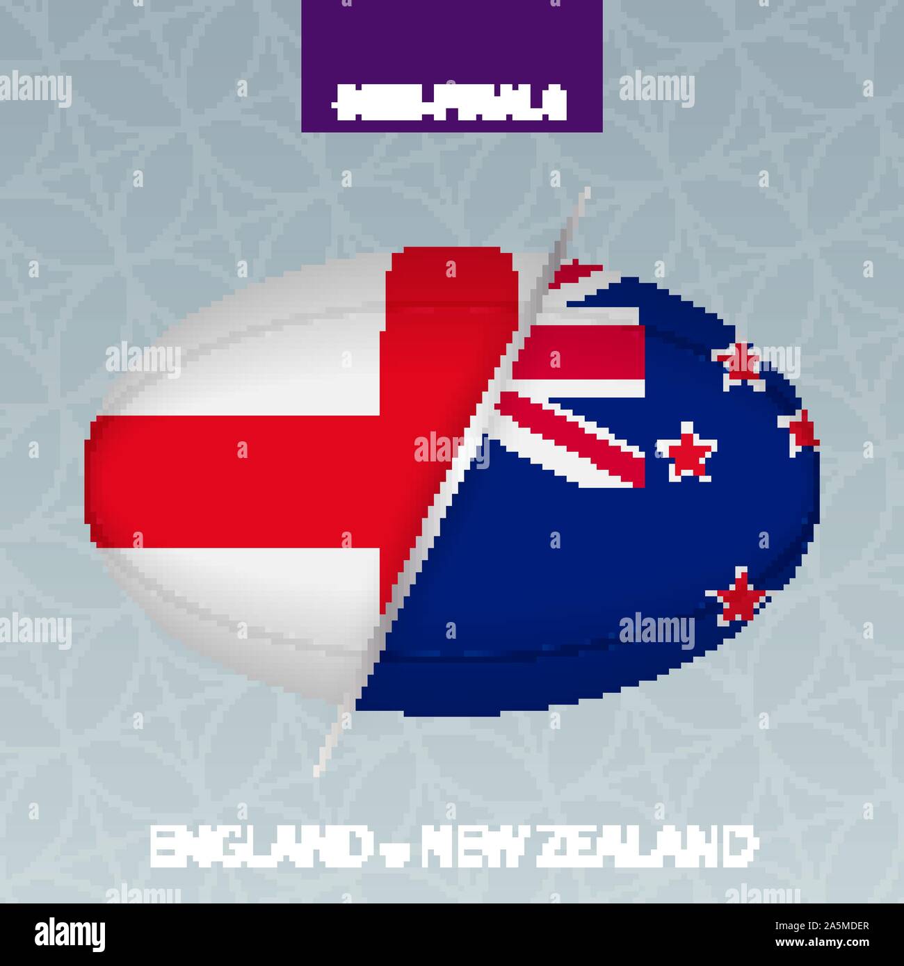 Rugby competition England vs New Zealand. Rugby icon on gray background. Vector illustration