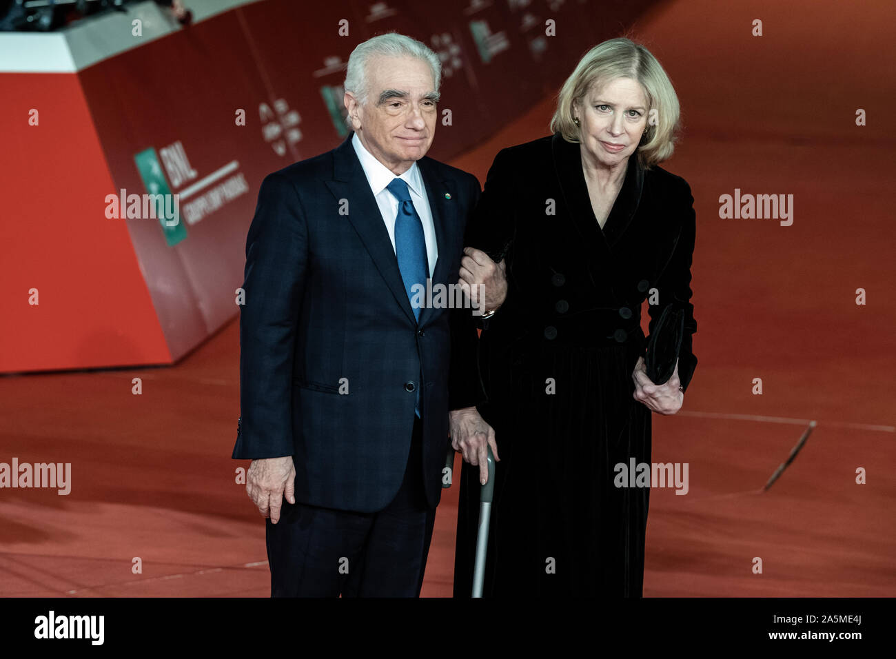 Martin Scorsese and Helen Morris attend 'The Irishman' red carpet during the 14th Rome Film Festival. Stock Photo