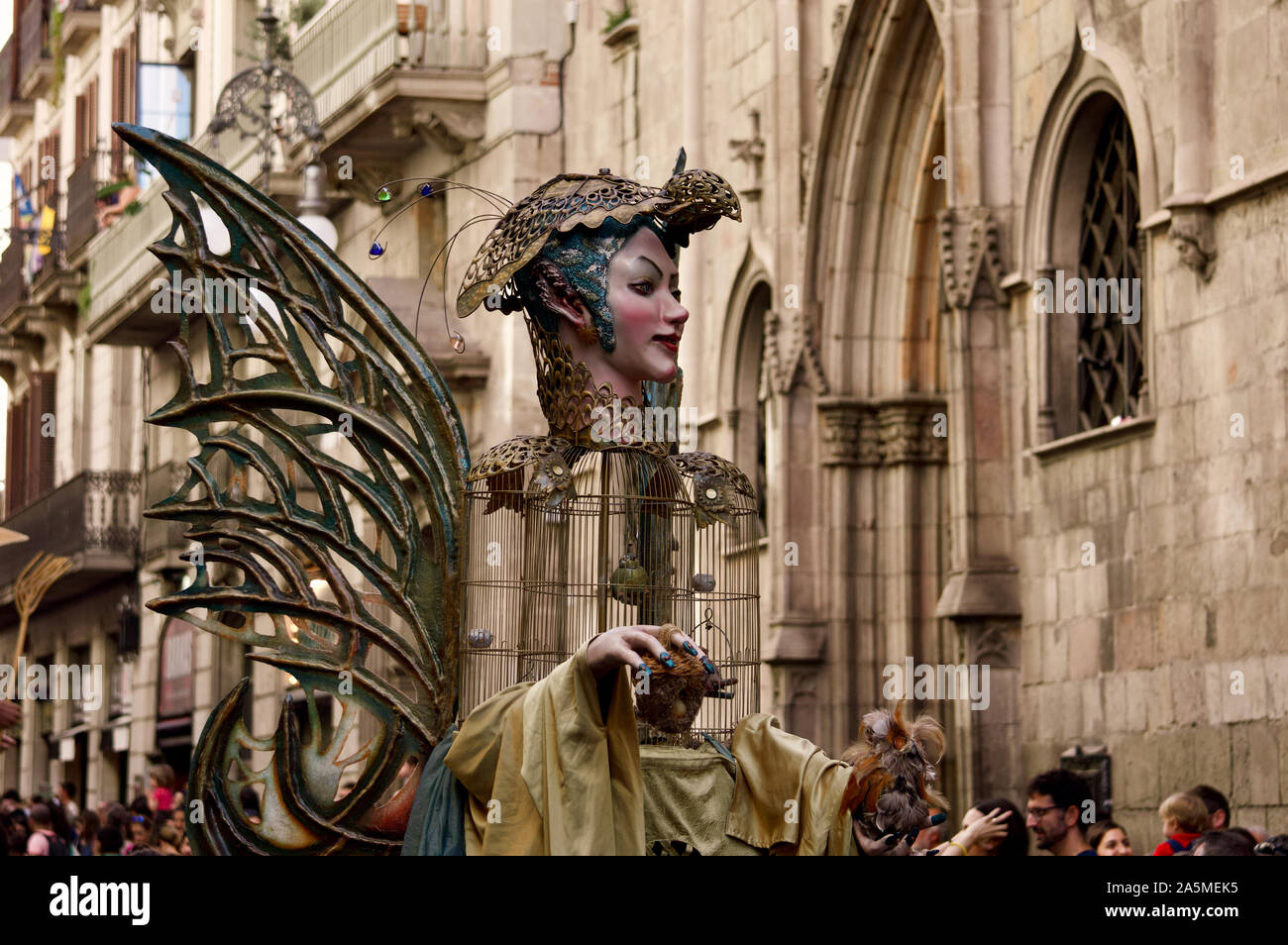 The Giants Parade during La Merce Festival 2019 at Placa de Sant Jaume in Barcelona, Spain Stock Photo