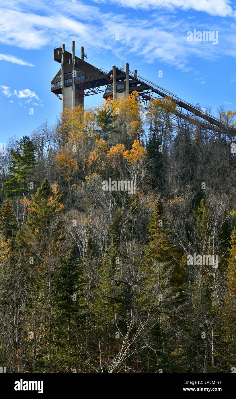 Ski jump apparatus from Winter Olympics, in Lake Placid New York Stock