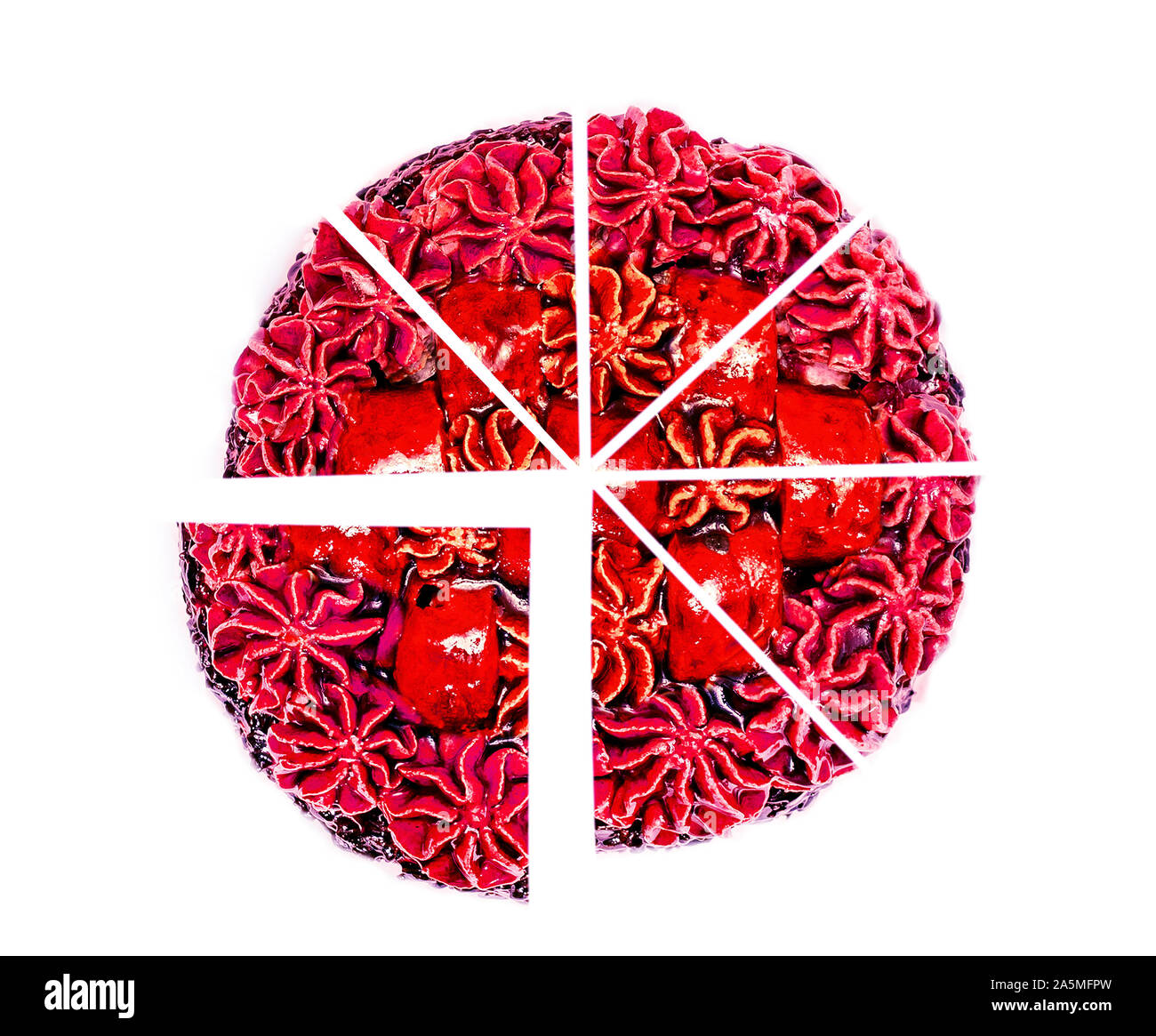 cut into pieces cake, isolated Stock Photo Alamy